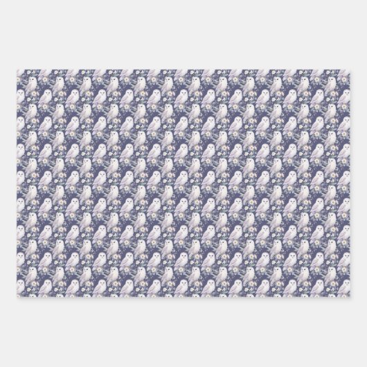 Elegante witte uil inpakpapier vel (Voorkant 3)