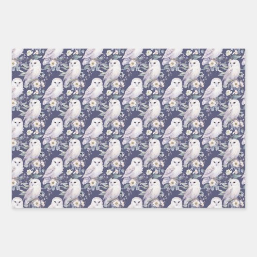 Elegante witte uil inpakpapier vel (Voorkant)