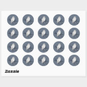Elegante witte Uil op Holly Limb Ronde Sticker (Vel)