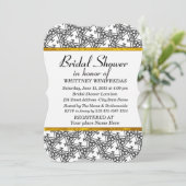 Elegante witte uitnodiging voor bruidsdouche (Staand voorkant)