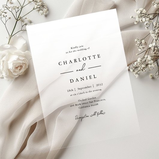 Elegante witte verloop Acryl bruiloft Uitnodigingen