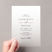 Elegante witte verloop Acryl bruiloft Uitnodigingen (Insitu (Draagbaar))