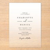 Elegante witte verloop Acryl bruiloft Uitnodigingen (Voorkant)