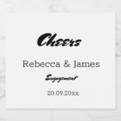 Elegante witte verlovingsfeestgunsten sparkling wijnetiket (Enkel label)