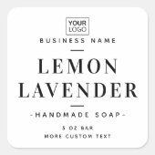 Elegante witte vierkante productetiketten vierkante sticker (Voorkant)