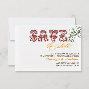 elegante witte vintage behalve de datumuitnodiging save the date