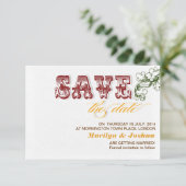 elegante witte vintage save the date uitnodigingen (Staand voorkant)