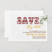 elegante witte vintage save the date uitnodigingen (Voorkant / Achterkant)