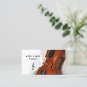 Elegante Witte Viool Violist Visitekaartje (Staand voorkant)