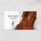 Elegante Witte Viool Violist Visitekaartje (Voorkant)