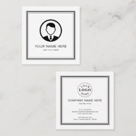 Elegante witte visitekaartje met zwart script contactkaartje
