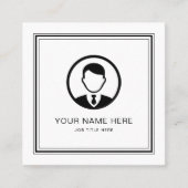 Elegante witte visitekaartje met zwart script contactkaartje (Voorkant)