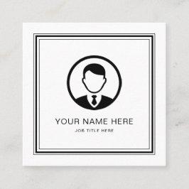 Elegante witte visitekaartje met zwart script contactkaartje