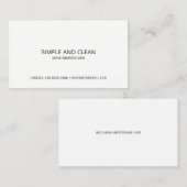 Elegante witte vlakte/schone beroeps visitekaartje (Voorkant / Achterkant)