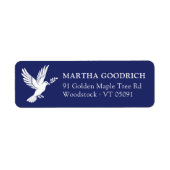 Elegante Witte Vrede op Aarde Dove Retouradres Etiket (Voorkant)