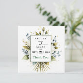 Elegante witte waterverf bloem bedankkaart (Staand voorkant)