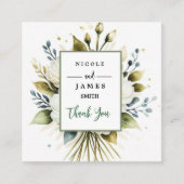 Elegante witte Waterverf Bloemen Informatiekaartje (Voorkant)