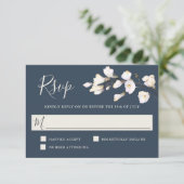 Elegante witte Waterverf bloemenbruiloft RSVP (Staand voorkant)
