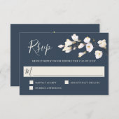 Elegante witte Waterverf bloemenbruiloft RSVP (Voorkant / Achterkant)