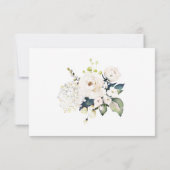 Elegante witte Waterverf bloemenbruiloft RSVP Kaartje (Achterkant)