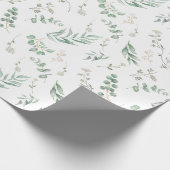 Elegante witte Waterverf bloemeneucalyptus Cadeaupapier (Hoek)