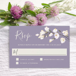 Elegante Witte Waterverf Bloemenlavendel RSVP