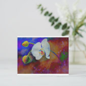 Elegante witte waterverf bloemenorchidee schilderi briefkaart (Staand voorkant)