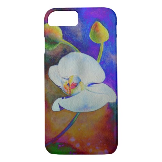 Elegante witte waterverf bloemenorchidee schilderi Case-Mate iPhone case (Achterkant)