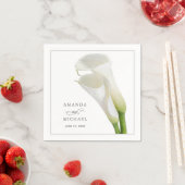 Elegante witte Waterverf Calla Lilies Bruiloft Servet (Insitu)