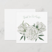 Elegante witte Waterverf Flowers Dank u kaart (Voorkant / Achterkant)
