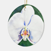 Elegante witte waterverf orchidee schilderij keramisch ornament (Links)