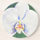 Elegante witte waterverf orchidee schilderij zandsteen onderzetter (Voorkant)