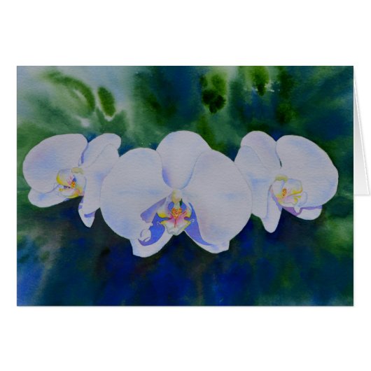 Elegante witte waterverf tropische boho orchideeën (Voorkant Horizontaal)