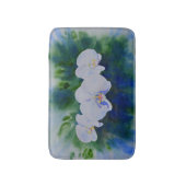 Elegante witte waterverf tropische boho orchideeën badmat (Voorkant Verticaal)