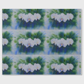 Elegante witte waterverf tropische boho orchideeën cadeaupapier (Vlak)