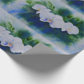 Elegante witte waterverf tropische boho orchideeën cadeaupapier (Hoek)
