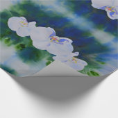 Elegante witte waterverf tropische boho orchideeën cadeaupapier (Hoek)
