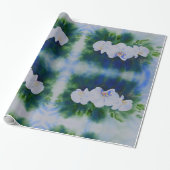 Elegante witte waterverf tropische boho orchideeën cadeaupapier (Uitgerold)