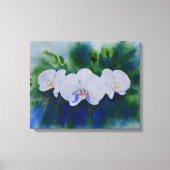 Elegante witte waterverf tropische boho orchideeën canvas afdruk (Voorkant)