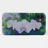 Elegante witte waterverf tropische boho orchideeën Case-Mate iPhone case (Achterkant (horizontaal))