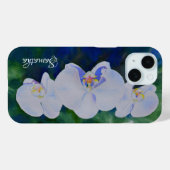 Elegante witte waterverf tropische boho orchideeën Case-Mate iPhone case (Achterkant (horizontaal))