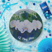 Elegante witte waterverf tropische boho orchideeën papieren bordje (Feest)