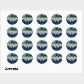 Elegante witte waterverf tropische boho orchideeën ronde sticker (Vel)