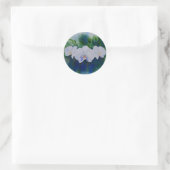 Elegante witte waterverf tropische boho orchideeën ronde sticker (Tas)