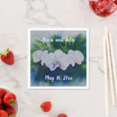 Elegante witte waterverf tropische boho orchideeën servet (Insitu)