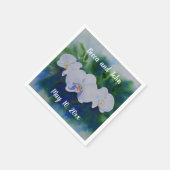 Elegante witte waterverf tropische boho orchideeën servet (Hoek)