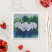 Elegante witte waterverf tropische boho orchideeën servet (Insitu)