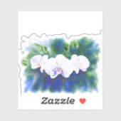 Elegante witte waterverf tropische boho orchideeën sticker (Vel)