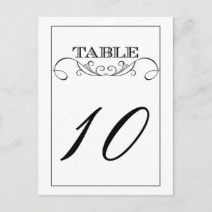 Elegante witte werveling Trouwtafel Nummer Kaarten
