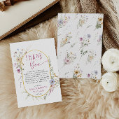 Elegante witte wilde bloem Baby shower dank u auto Bedankkaart